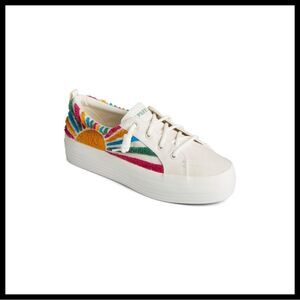 Sperry Women's SeaCycled Platform Terry Cloth Design Crest Vibe Sneakers